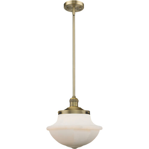 Franklin Restoration Oxford 1 Light 12 inch Brushed Brass Mini Pendant Ceiling Light in Incandescent, Matte White, Franklin Restoration