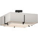 Exos 4 Light 20.6 inch Black Semi-Flush Ceiling Light in Natural Anna/Flax, Square