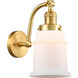 Franklin Restoration Canton 1 Light 7 inch Satin Gold Sconce Wall Light in Matte White Glass, Franklin Restoration