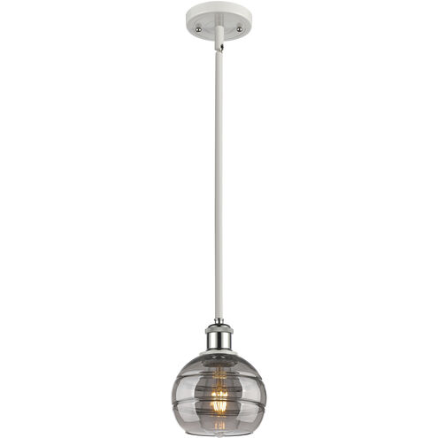 Ballston Rochester 1 Light 5.88 inch White Polished Chrome Stem Hung Mini Pendant Ceiling Light