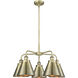 Ballston Urban 5 Light 26 inch Antique Brass Chandelier Ceiling Light