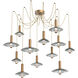 Cirrus LED 72 inch Novel Brass Swag Multi-Pendant Chandelier Ceiling Light in 3000K LED, Smoke Granite