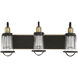 Lansing 3 Light 24 inch English Bronze and Warm Brass Bathroom Vanity Light Wall Light