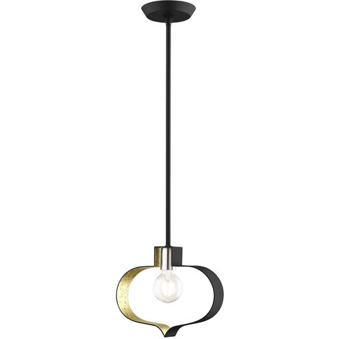 Meadowbrook 1 Light 12 inch Black with Brushed Nickel Accents Pendant Ceiling Light