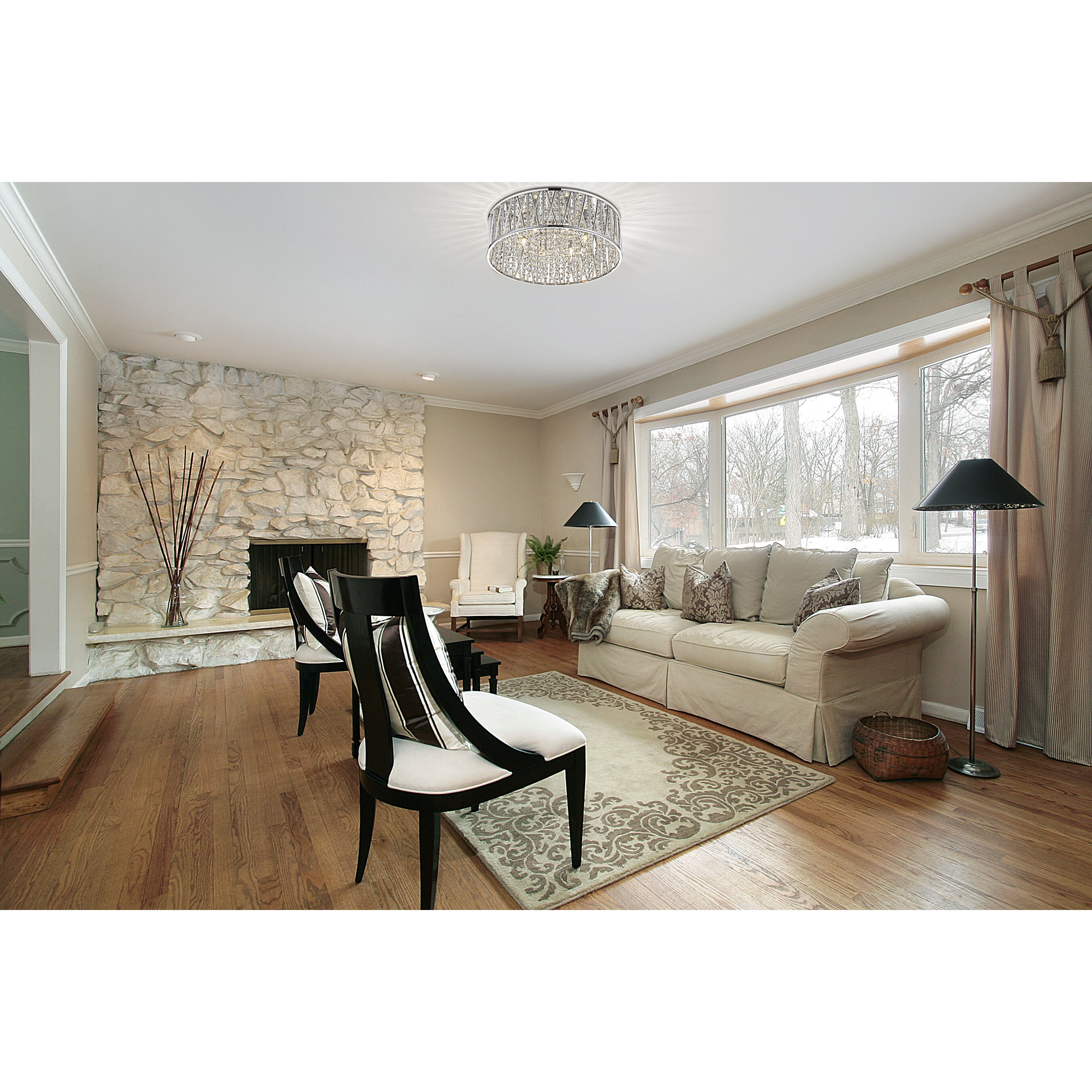 Terra 6 Light 15.75 inch Chrome Flush Mount Ceiling Light in 5.5