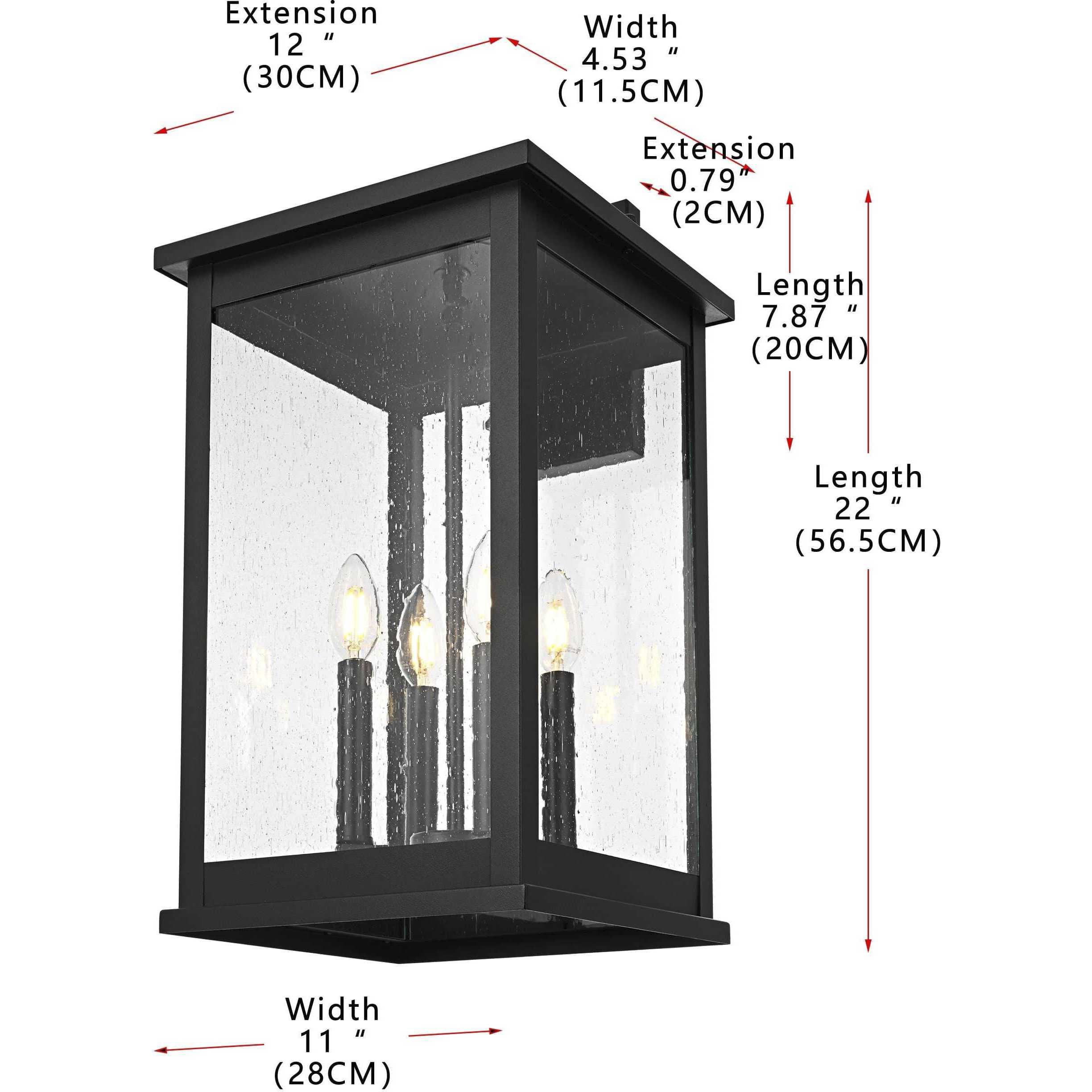 Ringgold 4 Light 22 inch Black Outdoor Wall Sconce