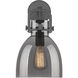 Downtown Urban Newton Bell Armed Sconce Wall Light in Matte Black, Plated Smoke