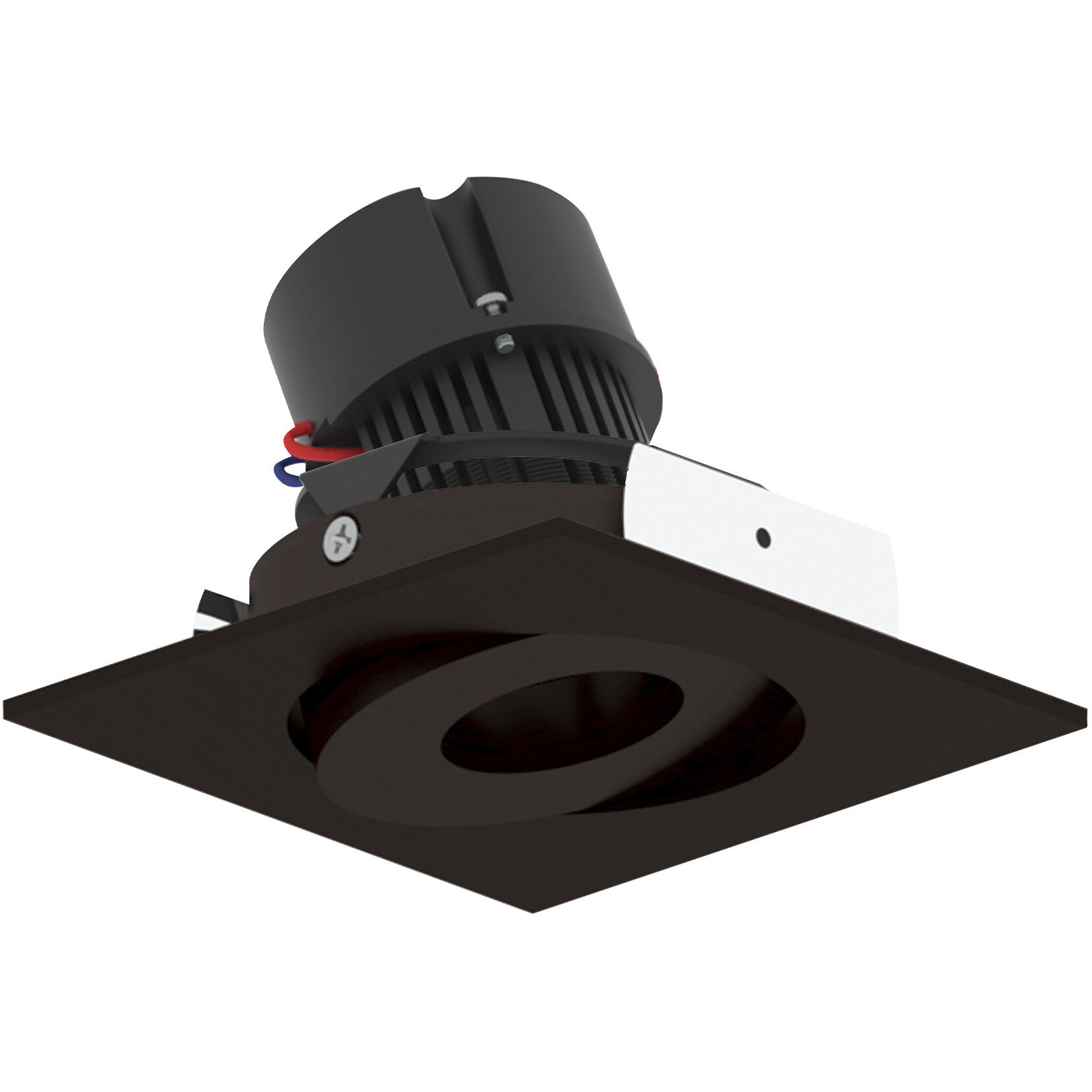 Pearl Bronze LED Square Adjustable Gimbal Retrofit in 4000K, 4" Retrofit