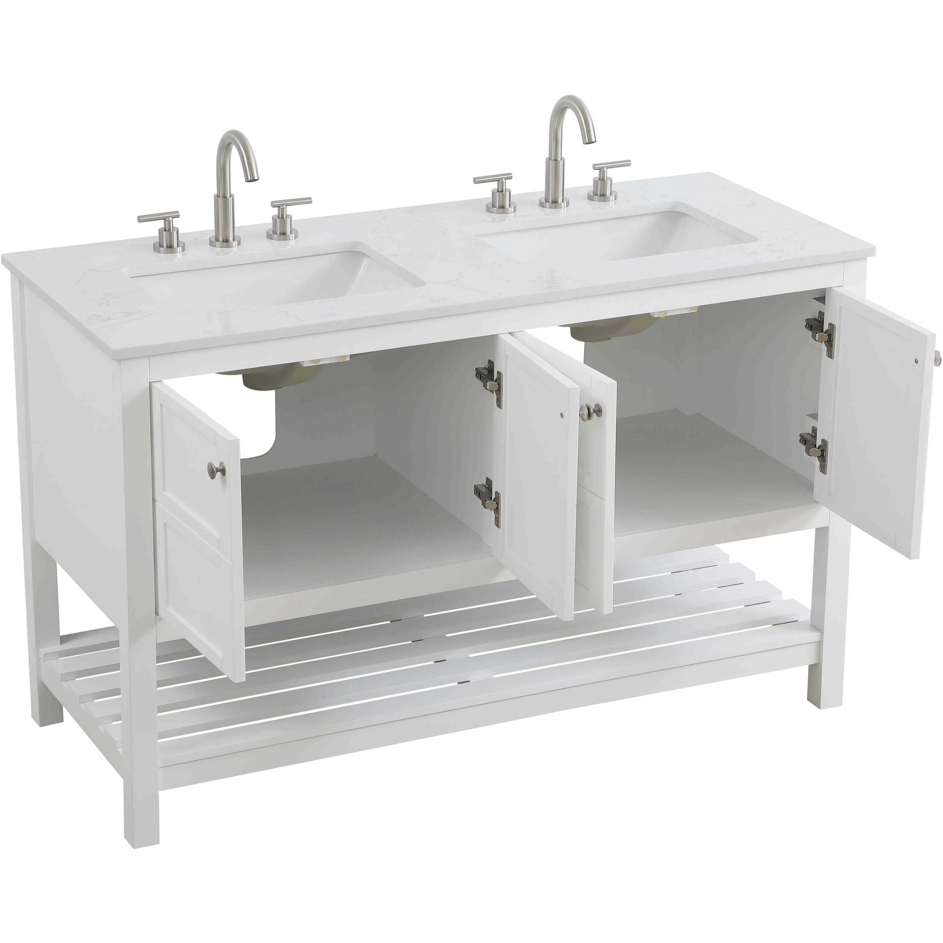 Theo 54 X 34 inch White Bathroom Vanity Cabinet