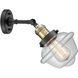 Franklin Restoration Small Oxford LED 7.5 inch Black Antique Brass Sconce Wall Light in Clear Glass, Franklin Restoration
