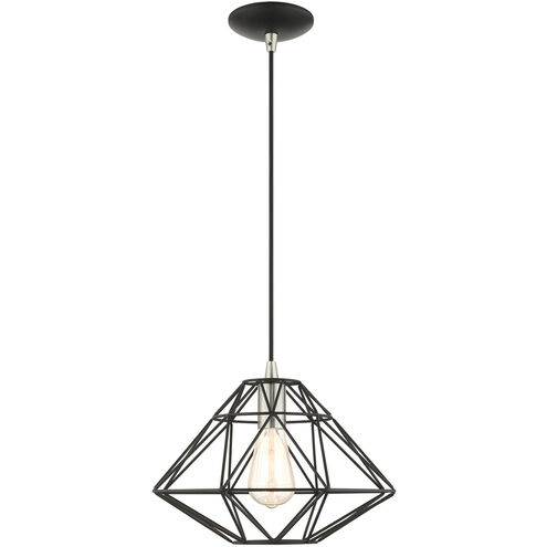 Geometric 1 Light 14 inch Black Pendant Ceiling Light
