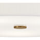 Textile Collection - Genova Family 48 inch Brushed Brass and White Linen Semi-Flush Ceiling Light in 48" D x 48" W x 9.75" H, EVOLV
