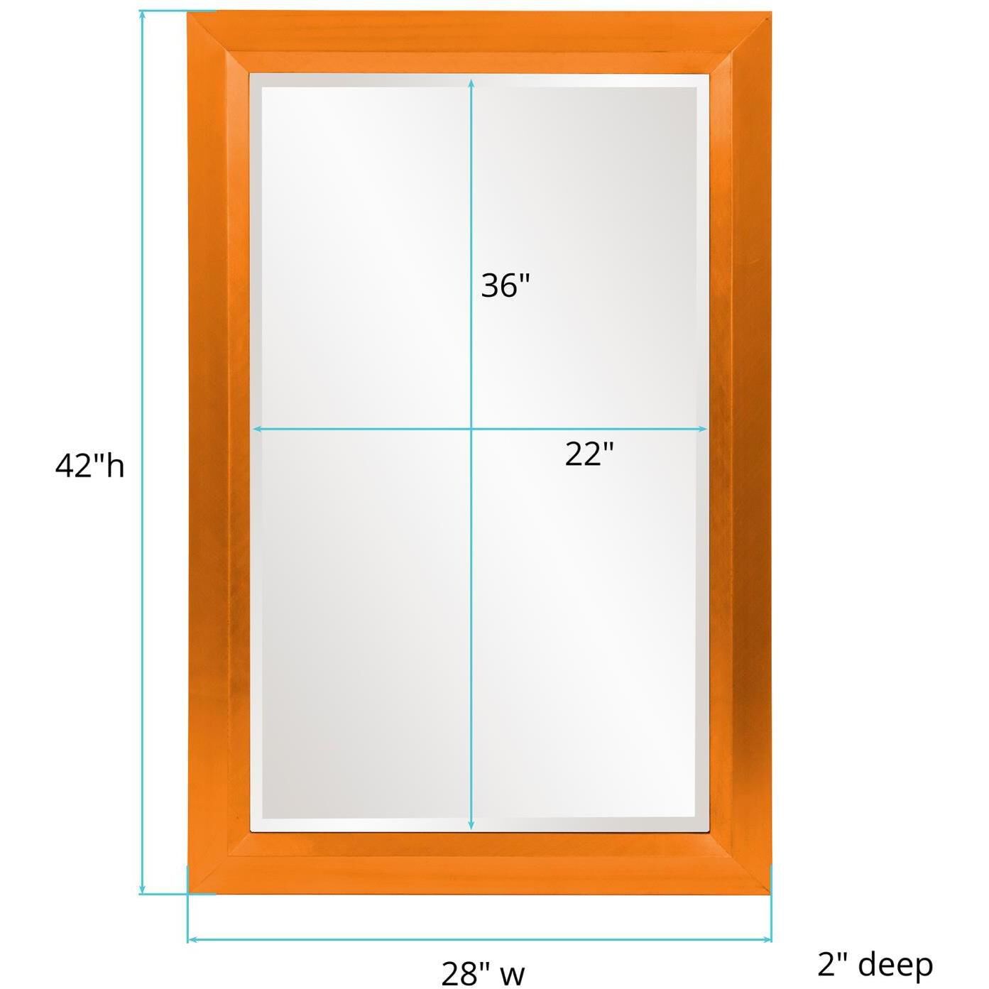 Avery 42 X 28 inch Glossy Orange Wall Mirror