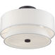Fontana 3 Light 15 inch Bronze Semi-Flush Ceiling Light