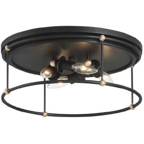 Westchester County 4 Light 17 inch Sand Coal/Skyline Gold Leaf Flush Mount Ceiling Light