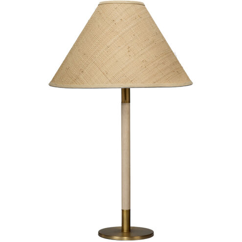 Morgana 32.5 inch Natural Wood and Antique Brass Table Lamp Portable Light