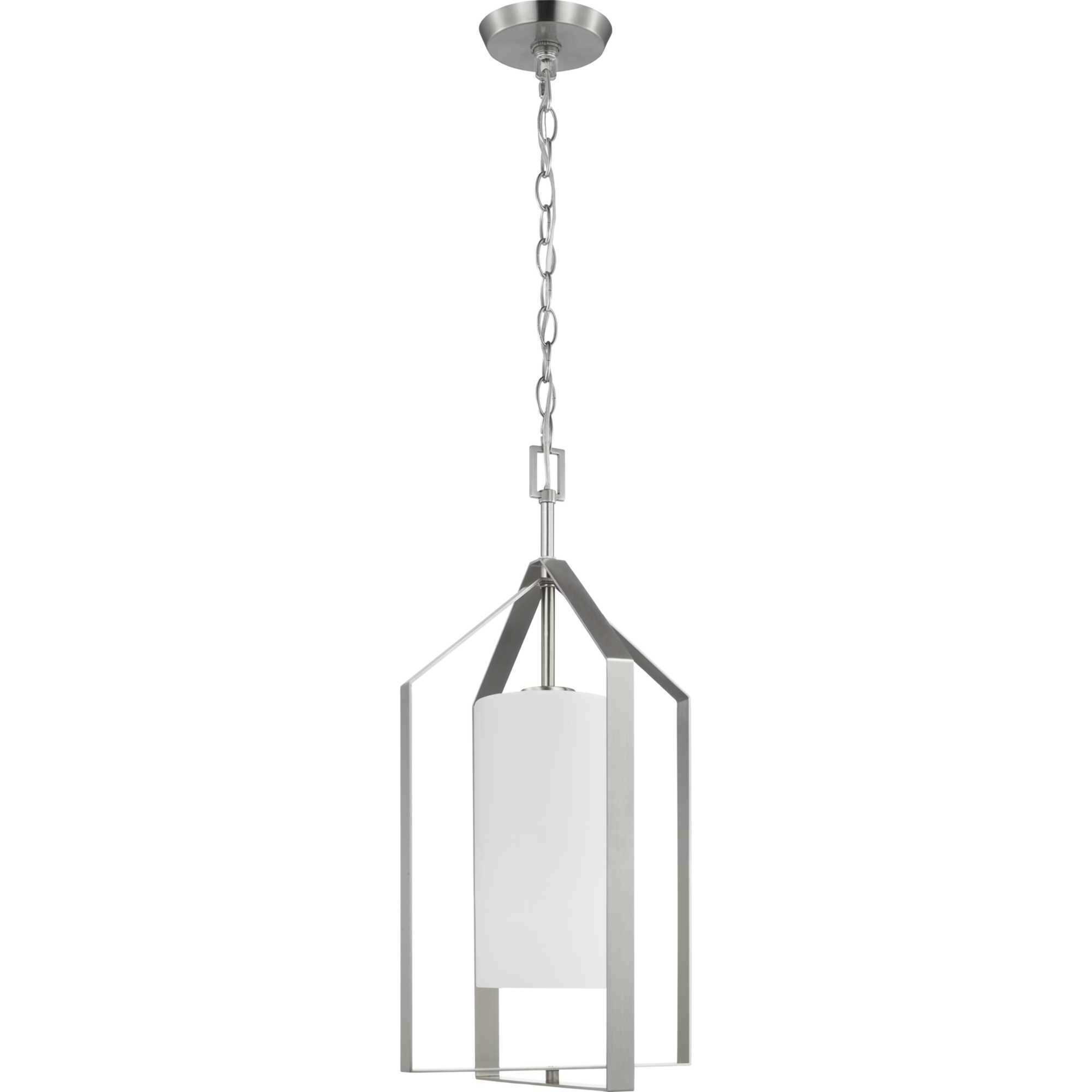 Vertex 1 Light 12 inch Brushed Nickel Foyer Light Ceiling Light