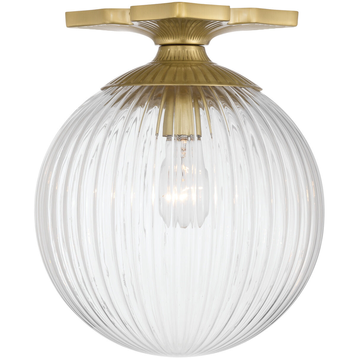 Orly 1 Light 10 inch Aged Brass Semi Flush Ceiling Light