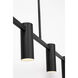 Zentro 4 Light 48 inch Midnight Black Linear Chandelier Ceiling Light in Incandescent