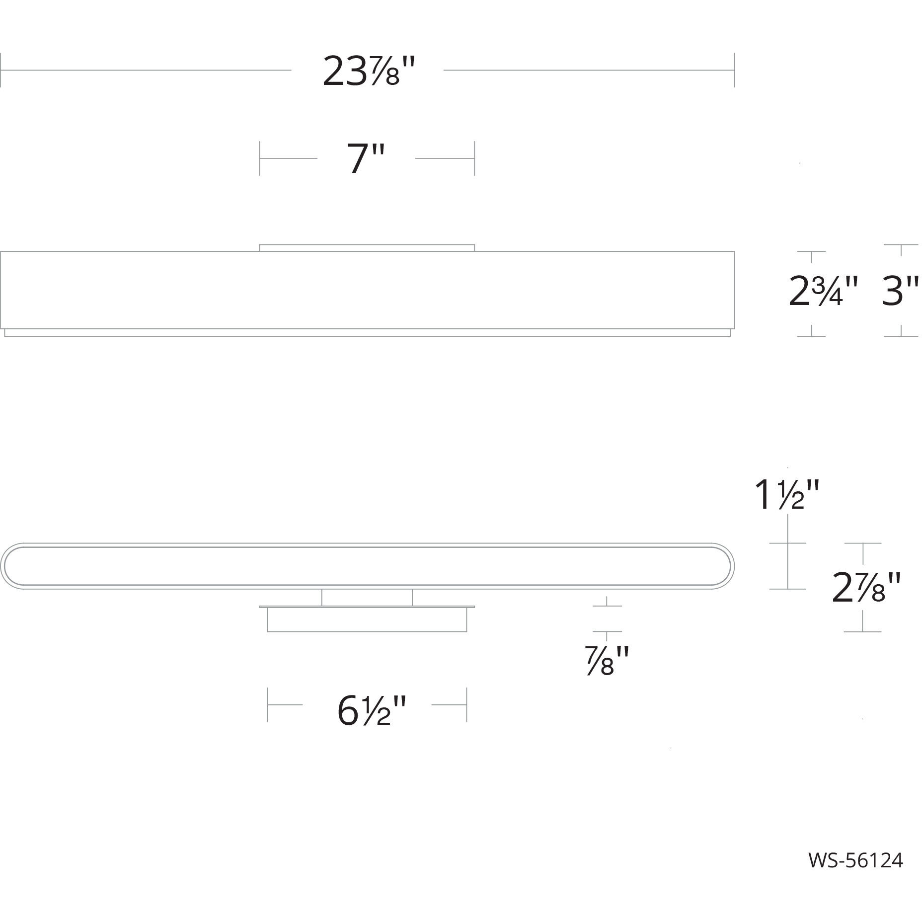 0 to 60 LED 23.88 inch Brushed Nickel Bath Vanity & Wall Light in 3500K, 24in.