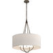 Loop 4 Light 28 inch Ink and Natural Iron Pendant Ceiling Light in Flax