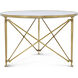 Spencer London 45 X 45 inch Cannes Brass / Lacus Quartz Round Center Table, Brass with Quartz Top, Round, Round Brass Center Table II