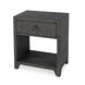 Bar Harbor Raffia 1 Drawer Nightstand in Charcoal