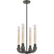 Flute 4 Light 14.75 inch Urban Bronze Chandelier Ceiling Light