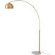 Half Dome 92 inch 14 watt Weathered Brass and White Arc Floor Lamp Portable Light in Weathered Brass Steel