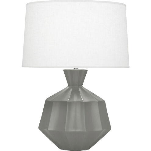Orion 27 inch 150.00 watt Matte Smoky Taupe Table Lamp Portable Light, Polished Nickel Accents