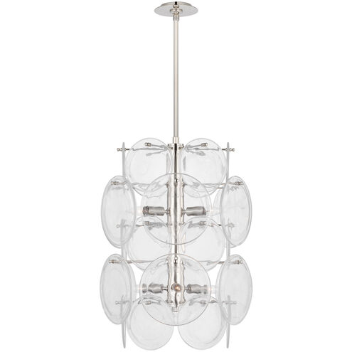 AERIN Loire 6 Light 20 inch Polished Nickel Barrel Chandelier Ceiling Light, Medium