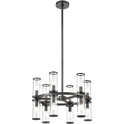 Revolve 12 Light 18.63 inch Clear Glass and Urban Bronze Chandelier Ceiling Light