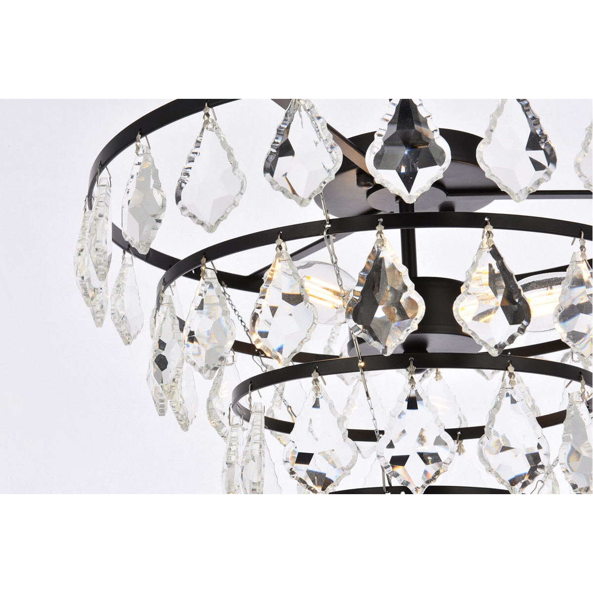 Ella 3 Light 16 inch Black Flush Mount Ceiling Light