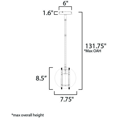 Interval LED 7.75 inch Black Single Pendant Ceiling Light