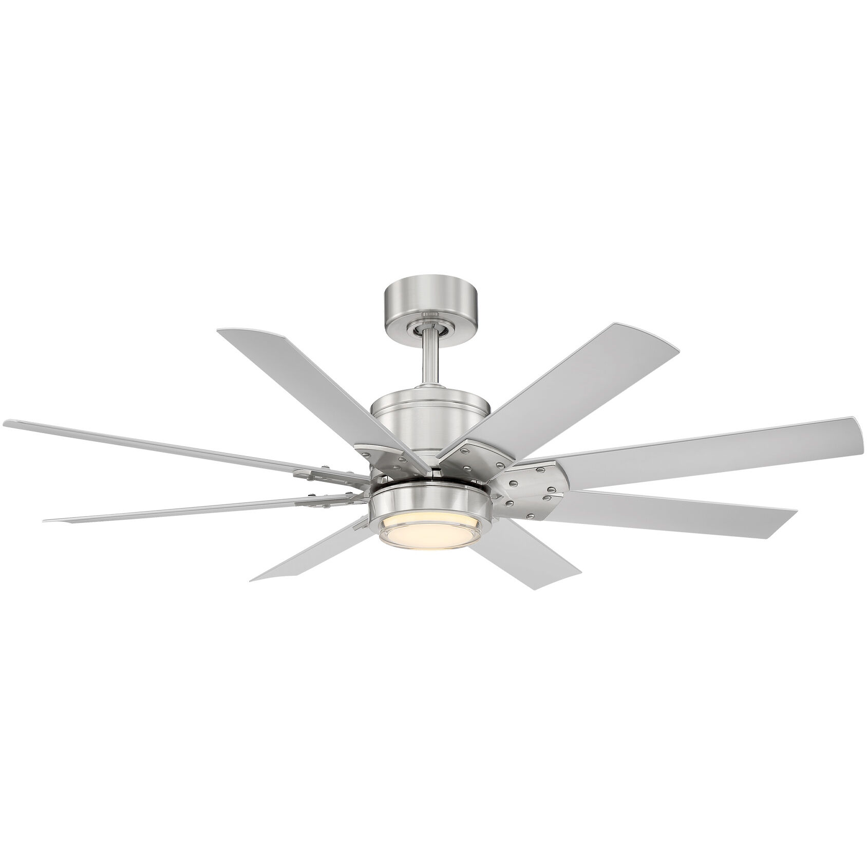 Renegade 52 inch Brushed Nickel Titanium with Titanium Blades Downrod Ceiling Fan in 2700K