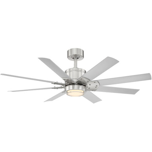 Renegade 52 inch Brushed Nickel Titanium with Titanium Blades Downrod Ceiling Fan in 2700K