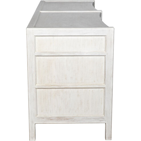Hampton White Wash Dresser, 6 Drawer