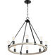 Paxton 8 Light 27 inch Noir and Weathered Oak Chandelier Ceiling Light 