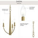 Jheni 3 Light 12 inch Brushed Gold Chandelier Ceiling Light