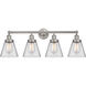 Cone 4 Light 33.5 inch Brushed Satin Nickel Bath Vanity Light Wall Light
