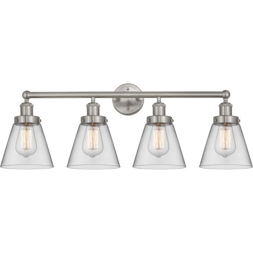 Cone 4 Light 33.5 inch Brushed Satin Nickel Bath Vanity Light Wall Light