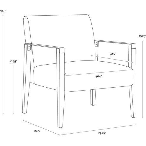 Earl Rustic Oak / Ludlow Sesame Leather Lounge Chair