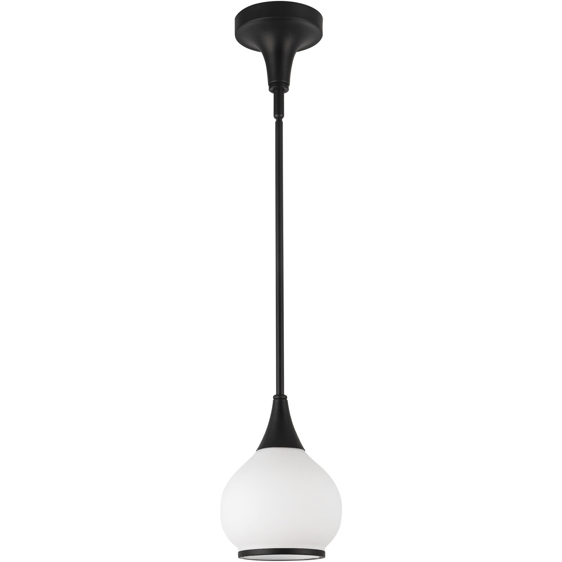 Alora Mood Hazel Pendant Ceiling Light in Matte Black, Matte Opal Glass