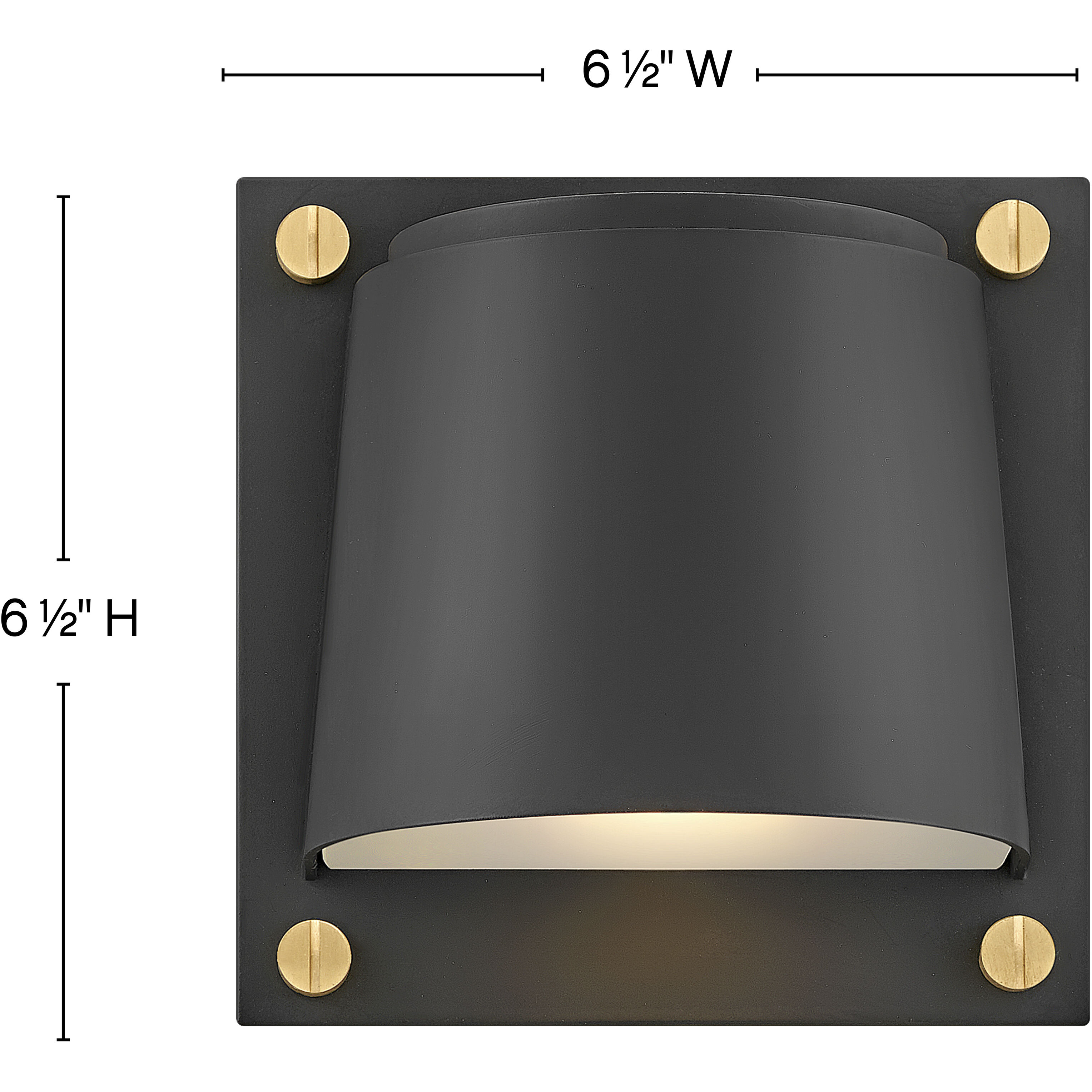 Coastal Elements Scout LED 7 inch Black with Brass Outdoor Wall Mount Lantern