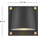 Coastal Elements Scout LED 7 inch Black with Brass Outdoor Wall Mount Lantern