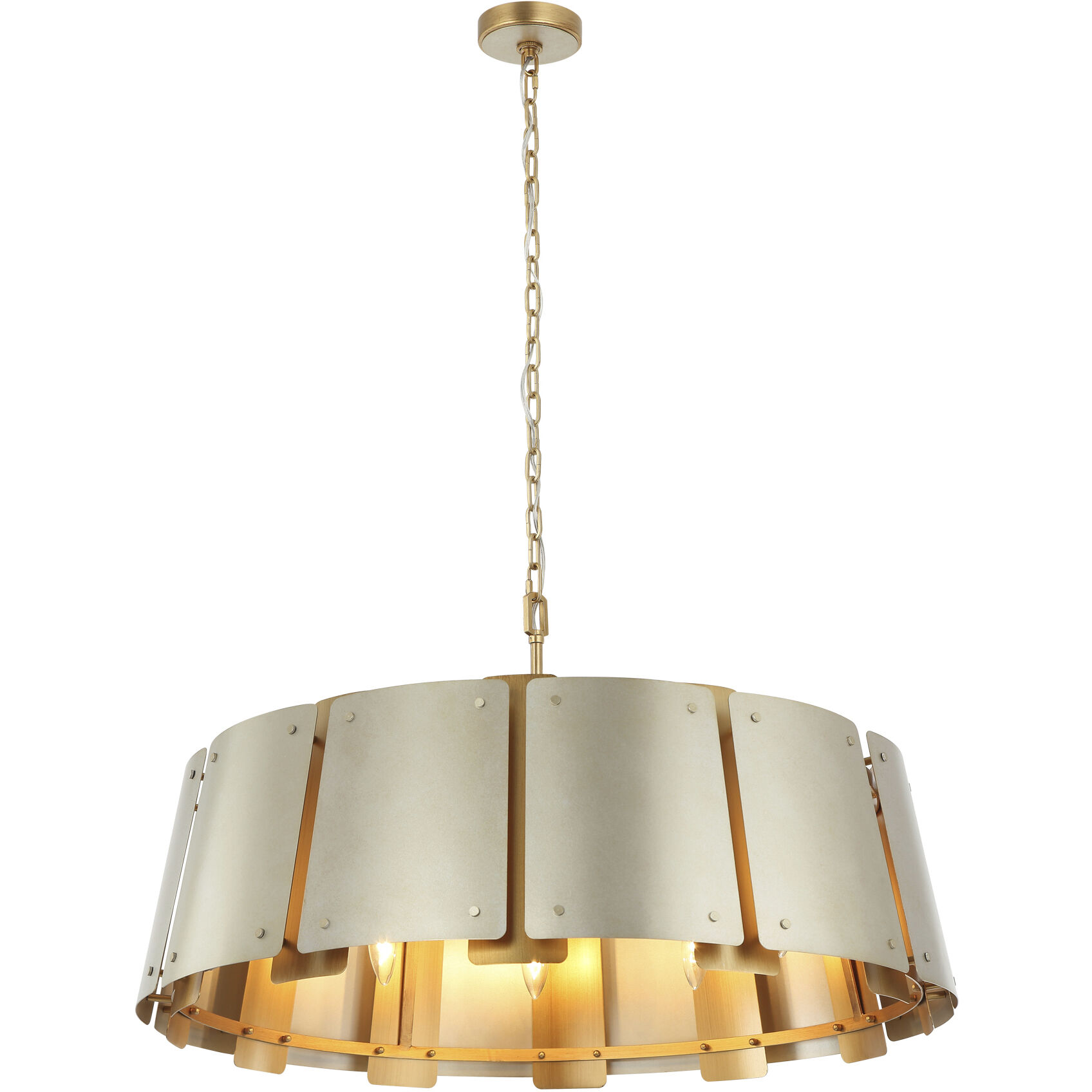 Peep Show 8 Light 32 inch Sunwashed Silver and Brushed Sienna Pendant Ceiling Light