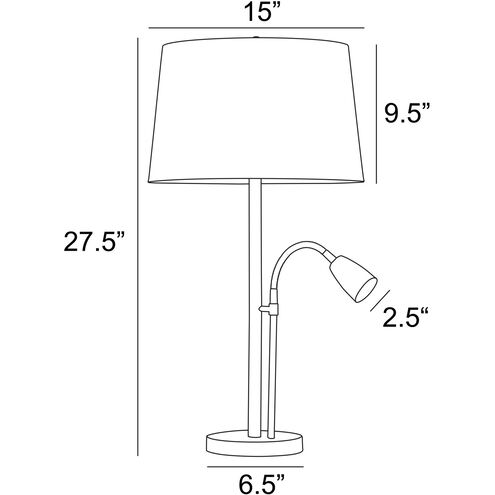 Nanette 27.5 inch 60.00 watt Nickel Table Lamp Portable Light