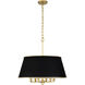 Coco 6 Light 24 inch Matte Black/French Gold Pendant Ceiling Light
