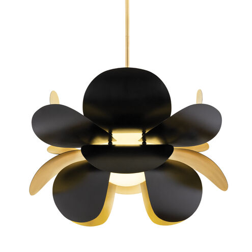 Ginger 1 Light 46 inch Gold Leaf and Black Pendant Ceiling Light