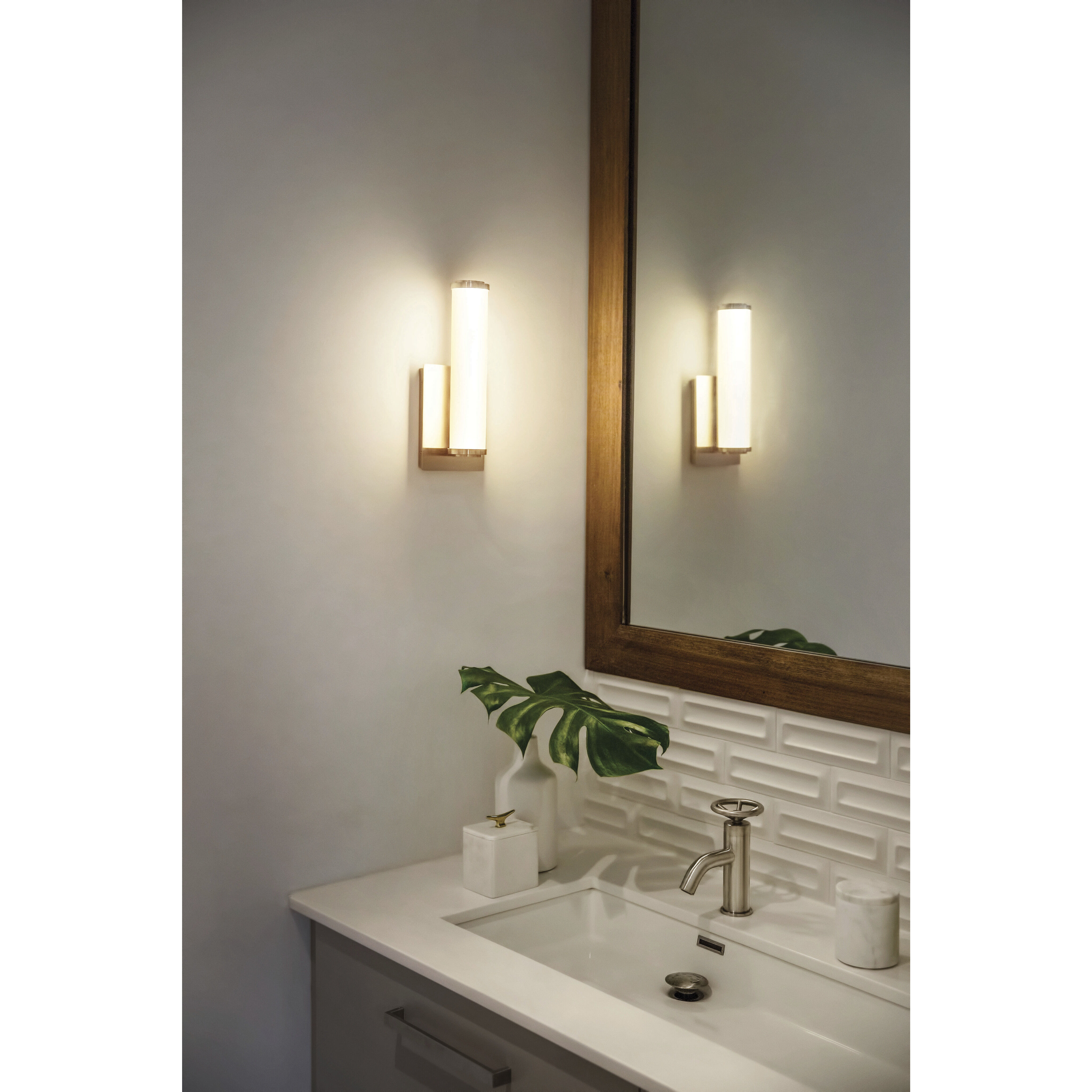 Simi LED 5 inch Brushed Nickel Bath Light Wall Light
